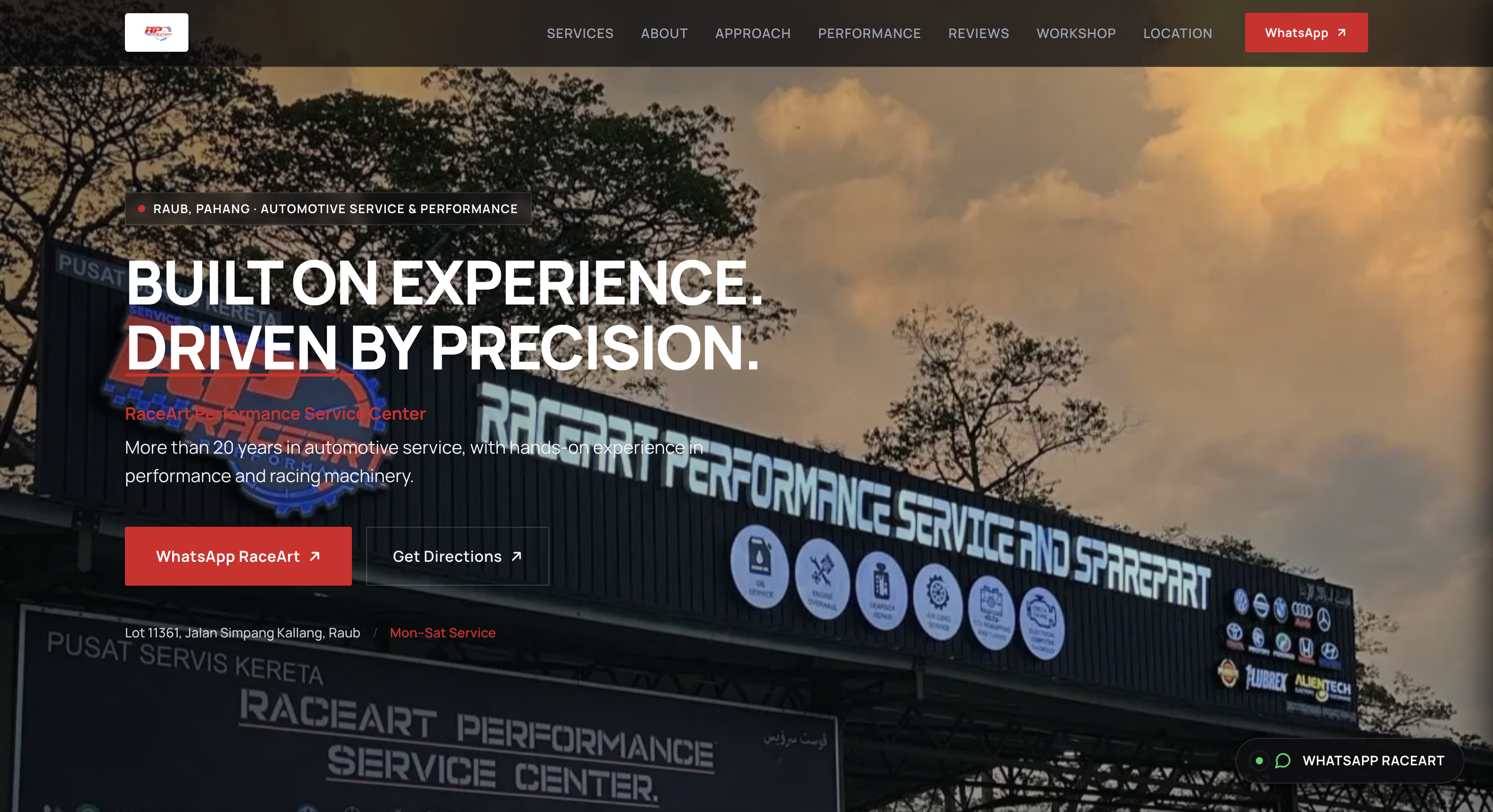 Raceart Performance Sdn Bhd — Web Development project screenshot